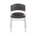Iceberg ICE64517 CafAWorks Cafe Chair, Graphite Seat/Graphite Back, Silver Base, 2/Carton