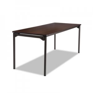 Iceberg ICE65824 Maxx Legroom Rectangular Folding Table, 72w x 30d x 29-1/2h, Walnut/Charcoal