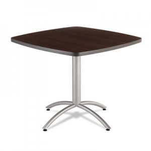 Iceberg 65614 CafeWorks Table, 36w x 36d x 30h, Walnut/Silver