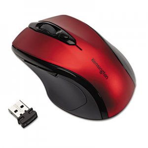 Kensington 72422 Pro Fit Mid-Size Wireless Mouse, Ruby Red