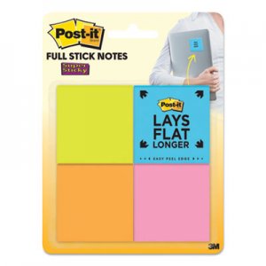 Post-it Notes Super Sticky MMMF2208SSAU Full Adhesive Notes, 2 x 2, Assorted Rio de Janeiro Colors, 25-Sheet, 8