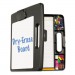 Officemate 83382 Portable Dry Erase Clipboard Case, 4 Compartments, 1/2" Capacity, Charcoal