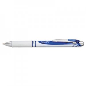 Pentel PENBL77PWC EnerGel RTX Retractable Liquid Gel Pen, .7mm, White/Blue Barrel, Blue Ink