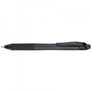 Pentel PENBL110A EnerGel-X Retractable Gel Pen, 1 mm Metal Tip, Black Ink, Smoke Barrel, Dozen