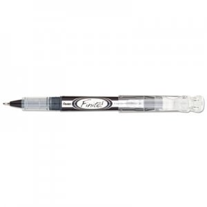 Pentel PENSD98A Finito! Porous Point Pen, .4mm, Black/Silver Barrel, Black Ink