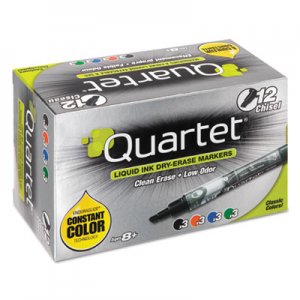 Quartet QRT500118M EnduraGlide Dry Erase Marker, Broad Chisel Tip, Assorted Colors, 12/Set