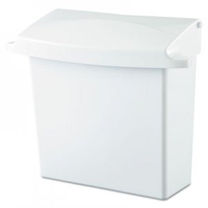 Rubbermaid Commercial 614000 Sanitary Napkin Receptacle with Rigid Liner, Rectangular, Plastic, White