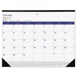 Blueline C177227 DuraGlobe Monthly Desk Pad Calendar, 22 x 17, 2017