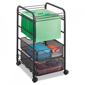 Safco 5215BL Onyx Mesh Open Mobile File, Two-Drawers, 15-3/4w x 17d x 27h, Black