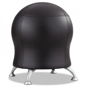 Safco SAF4751BV Zenergy Ball Chair, Black Seat/Black Back, Silver Base