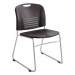 Safco SAF4292BL Vy Series Stack Chairs, Black Seat/Black Back, Silver Base, 2/Carton