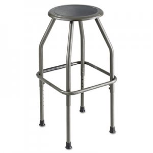 Safco 6666 Diesel Series Industrial Stool, Stationary Padded Seat, Steel Frame, Pewter