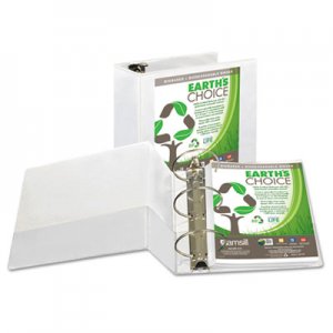 Samsill 18907 Earth's Choice Biobased + Biodegradable Round Ring View Binder, 5" Cap, White