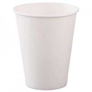SOLO Cup Company 378W2050 Single-Sided Poly Paper Hot Cups, 8oz, White, 50/Bag, 20 Bags/Carton