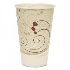 Dart SCCR12NSYM Symphony Treated-Paper Cold Cups, 12oz, White/Beige/Red, 100/Bag, 20 Bags/Carton