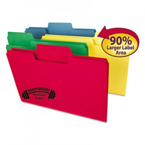Smead SMD15410 SuperTab Colored File Folders, 1/3-Cut Tabs, Legal Size, 14 pt. Stock, Assorted, 50/Box