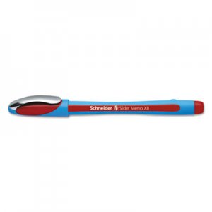 SchneiderA RED150202 Slider Memo XB Stick Ballpoint Pen, 1.4 mm, Red Ink, Blue/Red Barrel, 10/Box