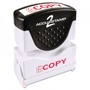 ACCUSTAMP2 COS035594 Pre-Inked Shutter Stamp with Microban, Red, COPY, 1 5/8 x 1/2
