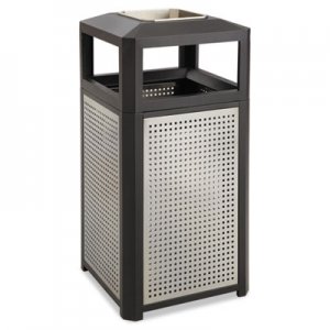 Safco SAF9935BL Ashtray-Top Evos Series Steel Waste Container, 38 gal, Black