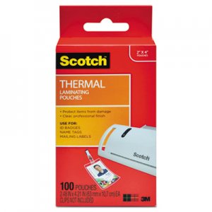 Scotch TP5852100 ID Badge Size Thermal Laminating Pouches, 5 mil, 4 1/4 x 2 1/5, 100/Pack