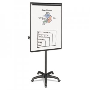 MasterVision EA4800055 Silver Easy Clean Dry Erase Mobile Presentation Easel, 44" to 75-1/4" High
