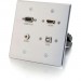 C2G 39703 HDMI, VGA, 3.5mm and USB Pass Through Double Gang Wall Plate - Aluminum