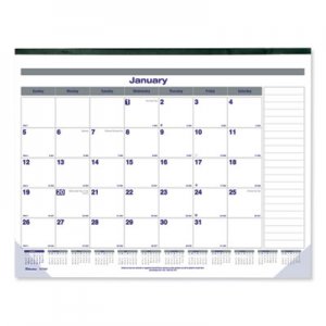 Blueline REDC177847 Net Zero Carbon Monthly Desk Pad Calendar, 22 x 17, Black Band and Corners, 2021
