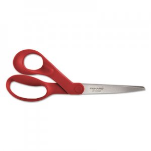 Fiskars FSK1945001001 Our Finest Left-Hand Scissors, 8" Long, 3.3" Cut Length, Red Offset Handle