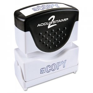 ACCUSTAMP2 COS035581 Pre-Inked Shutter Stamp with Microban, Blue, COPY, 1 5/8 x 1/2