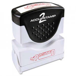 ACCUSTAMP2 COS035580 Pre-Inked Shutter Stamp with Microban, Red, POSTED, 1 5/8 x 1/2