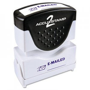 ACCUSTAMP2 COS035577 Pre-Inked Shutter Stamp with Microban, Blue, EMAILED, 1 5/8 x 1/2
