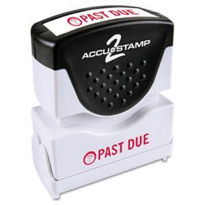 ACCUSTAMP2 COS035571 Pre-Inked Shutter Stamp with Microban, Red, PAST DUE, 1 5/8 x 1/2
