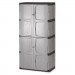 Rubbermaid RUB7083 Double-Door Storage Cabinet - Base/Top, 36w x 18d x 72h, Gray/Black