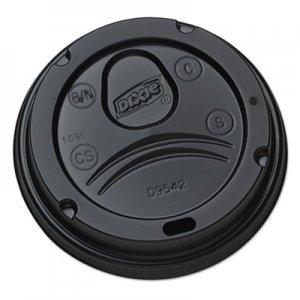 Dixie DXED9542B Drink-Thru Lids for 10-20 oz Cups, Plastic, Black