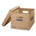 Bankers Box 7714203 SmoothMove Classic Small Moving Boxes, 15l x 12w x 10h, Kraft/Blue, 10/Carton