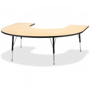 Berries 6445JCA011 Adult Black Edge Horseshoe Table