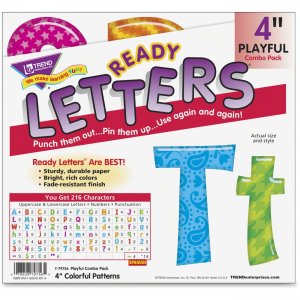 TREND 79756 Colorful Patterns 4-inch Ready Letters