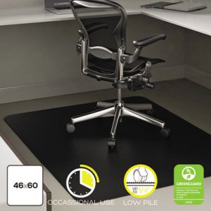 deflecto CM11442FBLK EconoMat Occasional Use Chair Mat for Low Pile, 46 x 60, Black