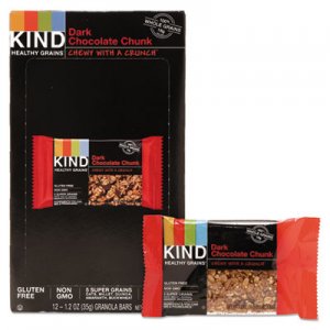 KIND 18082 Healthy Grains Bar, Dark Chocolate Chunk, 1.2 oz, 12/Box