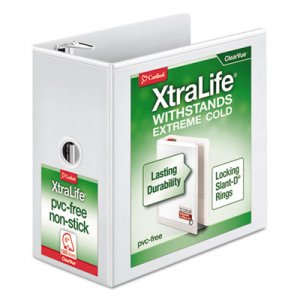 Cardinal CRD26360 XtraLife ClearVue Non-Stick Locking Slant-D Binder, 6" Cap, 11 x 8 1/2, White