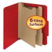 Smead SMD14061 Pressboard Classification Folder, 2" Exp., 2 Dividers, Letter, Bright Red, 10/BX