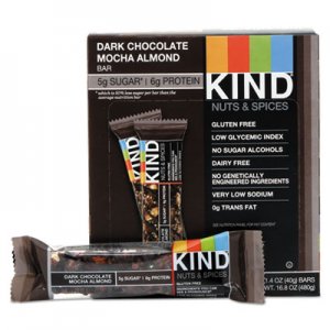 KIND KND18554 Nuts and Spices Bar, Dark Chocolate Mocha Almond, 1.4 oz Bar, 12/Box