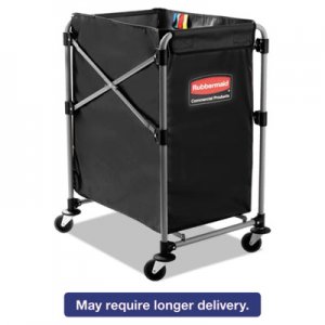 Rubbermaid Commercial 1881749 Collapsible X-Cart, Steel, Four Bushel Cart, 20 1/3w x 24 1/10d, Black/Silver