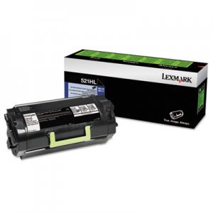 Lexmark LEX52D1H0L 52D1H0L (521HL) High-Yield Toner, 25000 Page-Yield, Black