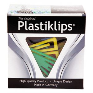 Baumgartens LP1700 Plastiklips Paper Clips, Extra Large, Assorted Colors, 50/Box