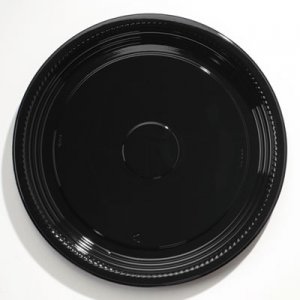WNA WNAA518PBL Caterline Casuals Thermoformed Platters, PET, Black, 18" Diameter
