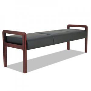 Alera ALERL2419M Reception Lounge WL Series Bench, 65 3/4 x 22 1/4 x 22 7/8, Black/Mahogany