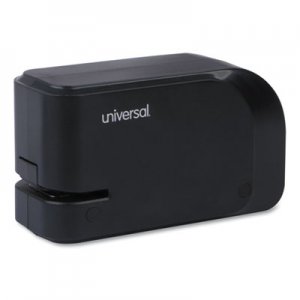 Universal UNV43120 Half-Strip Electric Stapler with Staple Channel Release Button, 20-Sheet Capacity, Black