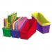 Storex 70105U06C Interlocking Book Bins, 4 3/4 x 12 5/8 x 7, 5 Color Set, Plastic
