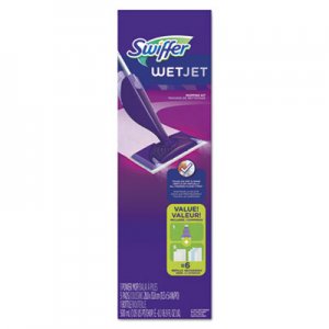 Swiffer PGC92811CT WetJet Mop Starter Kit, 46" Handle, Silver/Purple, 2/Carton